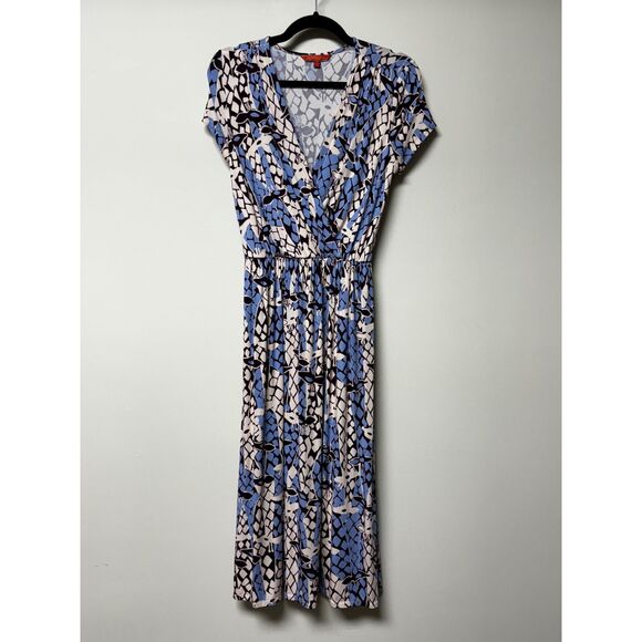 MODCLOTH Faux Wrap Giraffe Print Midi Dress, Sz S - Picture 2 of 11